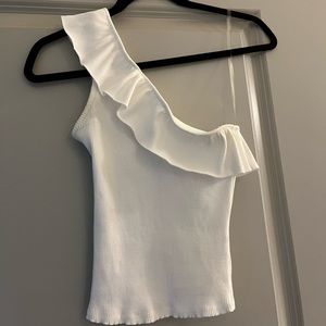 ONE SHOULDER WHITE TANK
